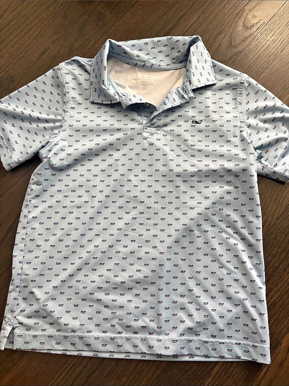 vineyard vines Micro Whale Sankaty Performance Polo - American Flag Whales